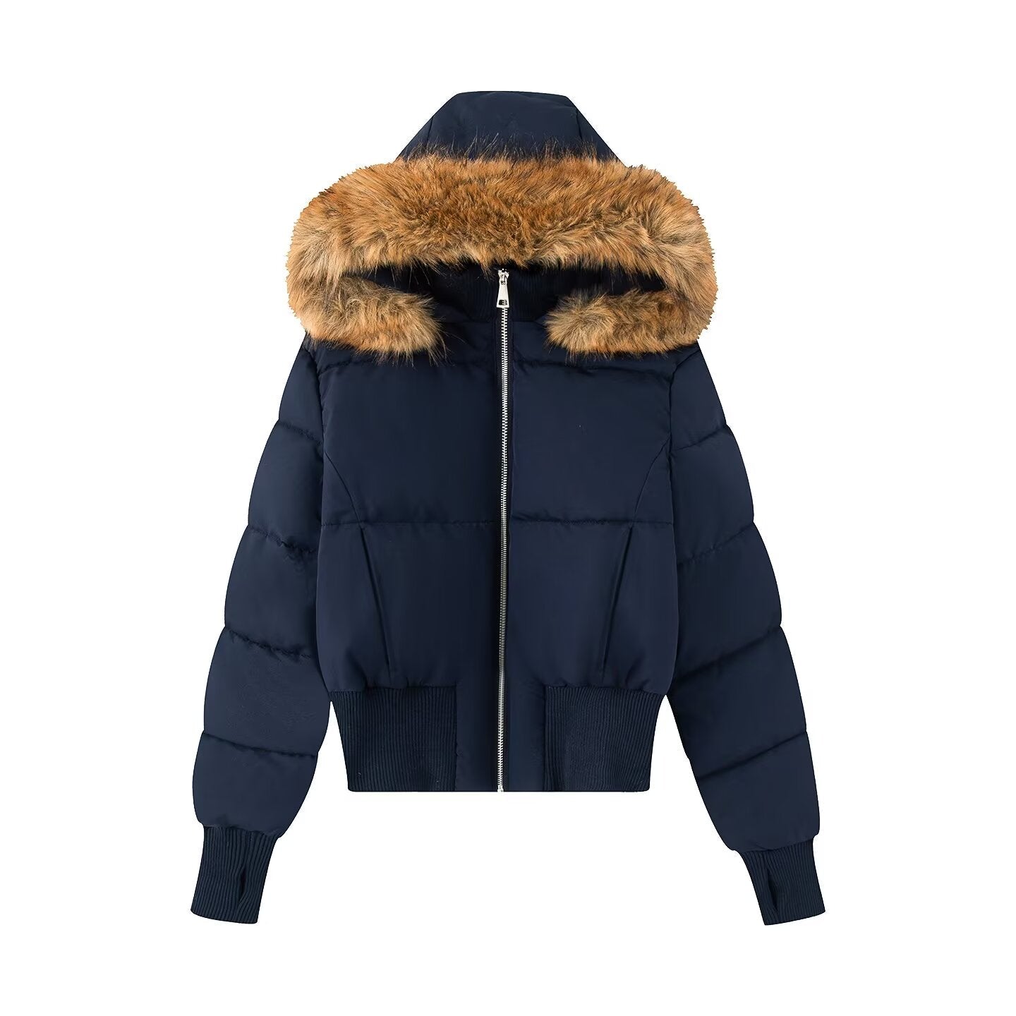 Women's new warm short hooded cotton Coat