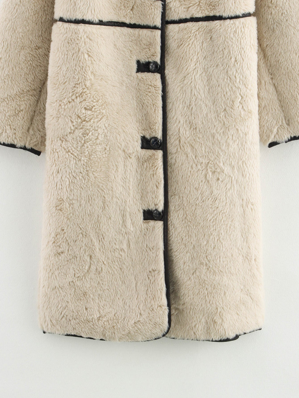 Women's long style faux fur effect lapel Coat