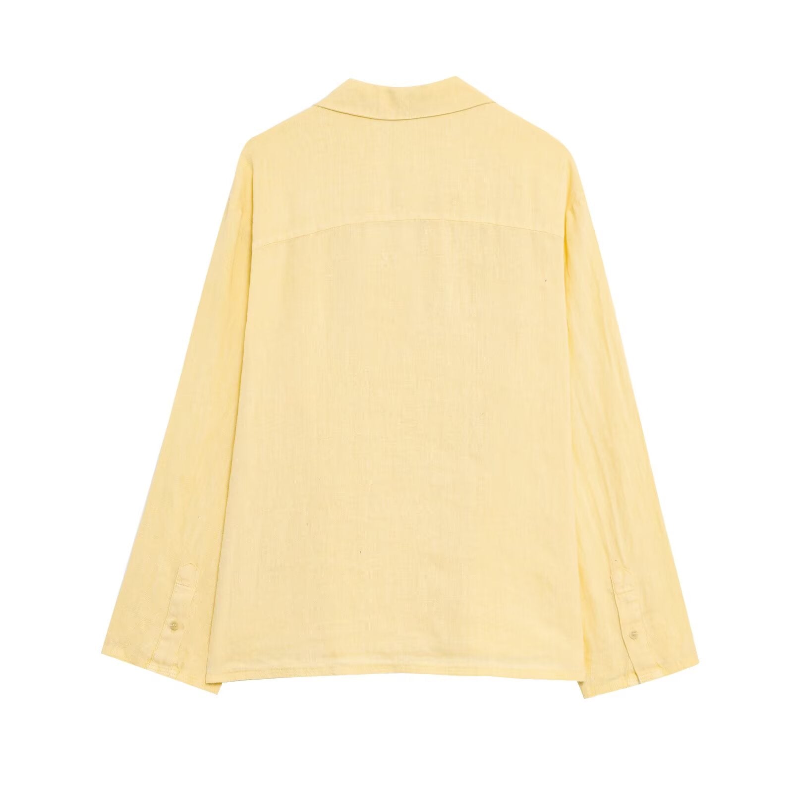 Women's new fashion casual Button-up shirt long sleeved linen blend shirt+Shorts Women's suit