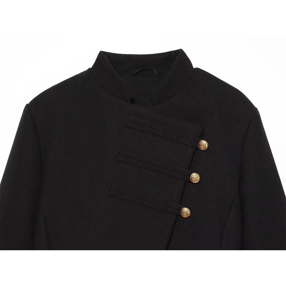 Women's slim short buttoned jacket Coat