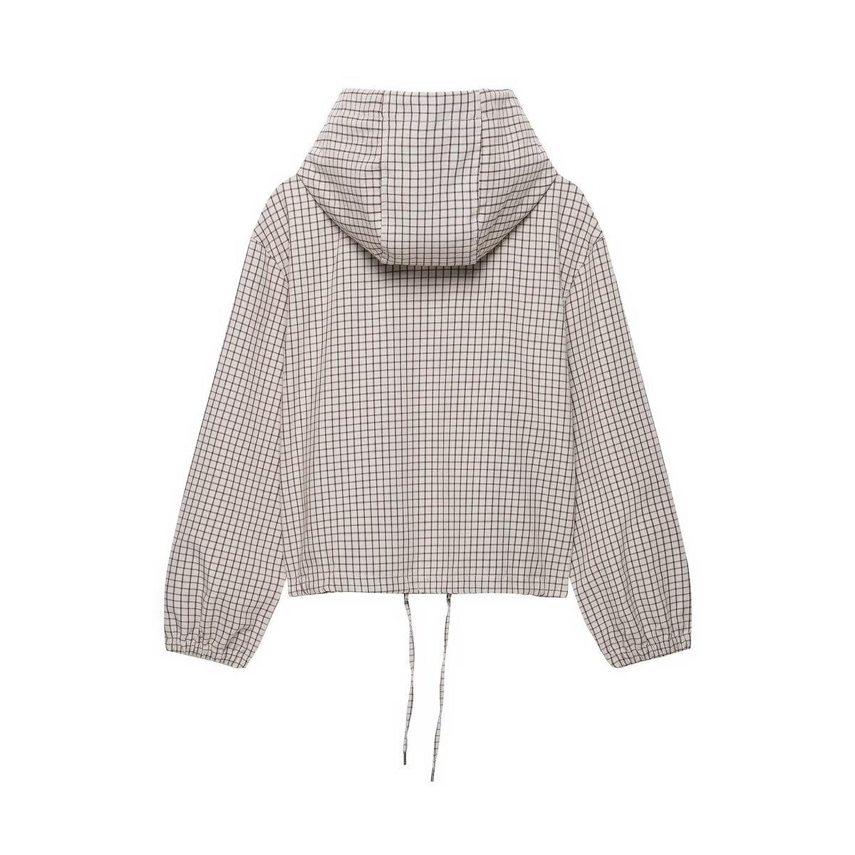 Women's casual plaid hooded jacket Coat