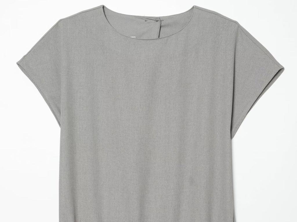 Women's O Neck linen blended MIDI dress