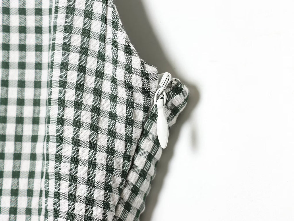 Women's sleeveless plaid MIDI dress
