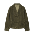 Women's Rope knot buckle decorative leather jacket Coat
