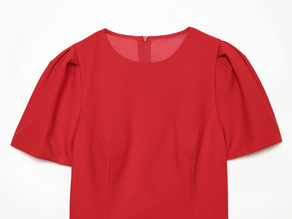 Women's slim bubble short sleeved top