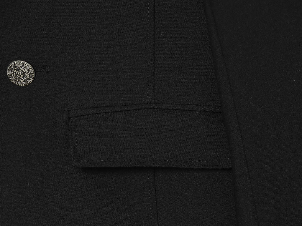 Women's With shoulder pads slim double breasted jacket