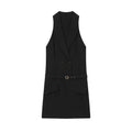 Women's with Belt sleeveless Blazer Coat effect mini dress