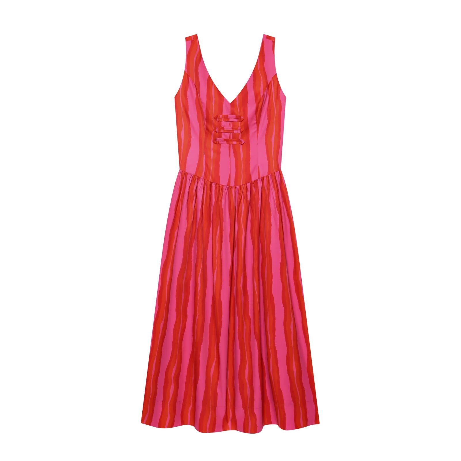 Women's rope knot decorative striped dress
