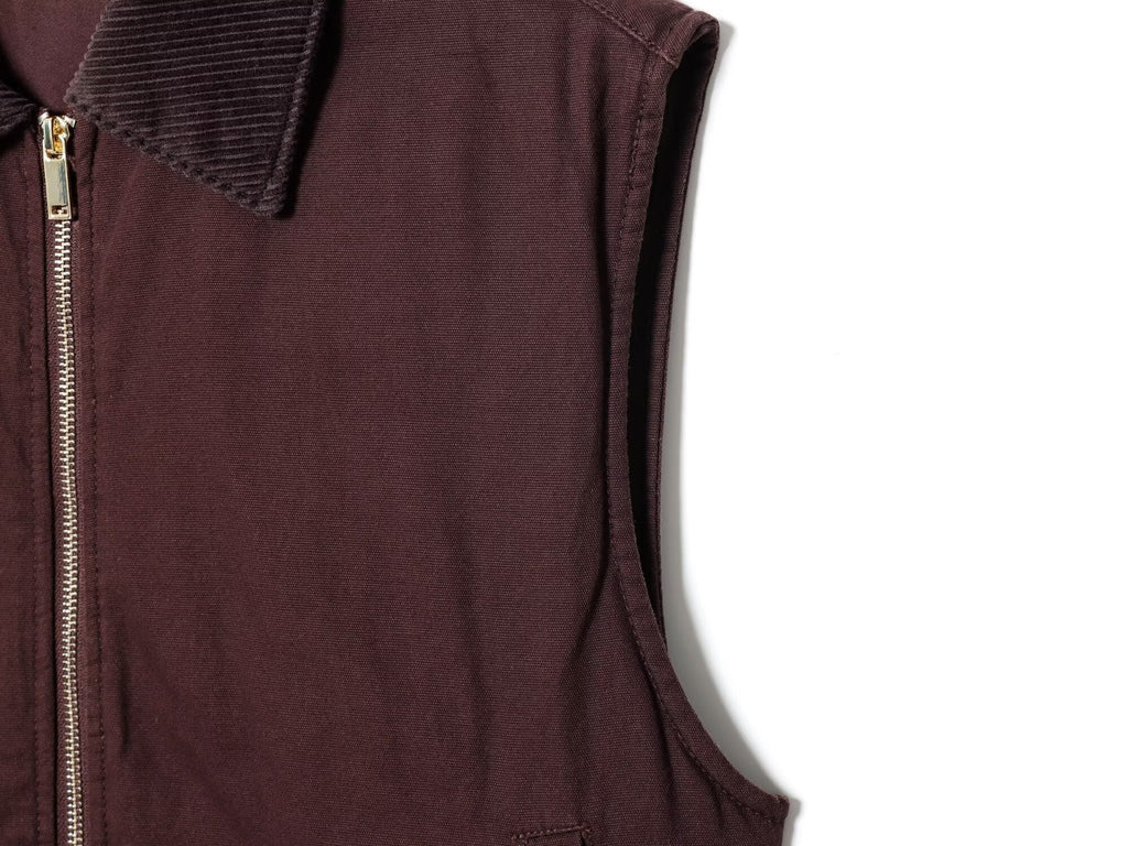 Women's new fashion corduroy collar design sleeveless zipper vest