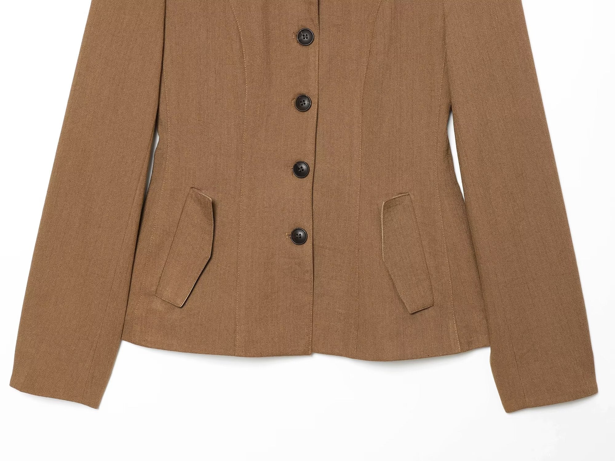Women's slim linen blend Blazer Coat