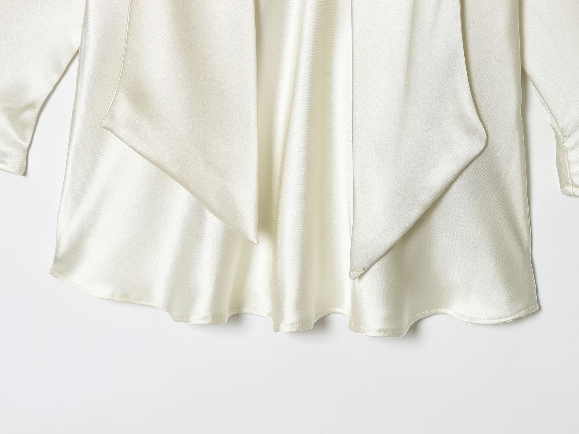 Women's 2025 new fashion scarf decoration satin texture mini dress