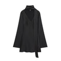 Women's new scarf decoration satin texture mini dress