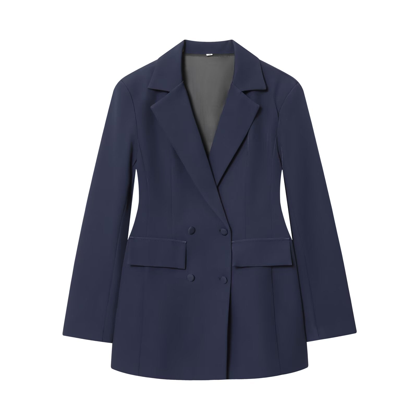 Women's solid slim double breasted Blazer Coat
