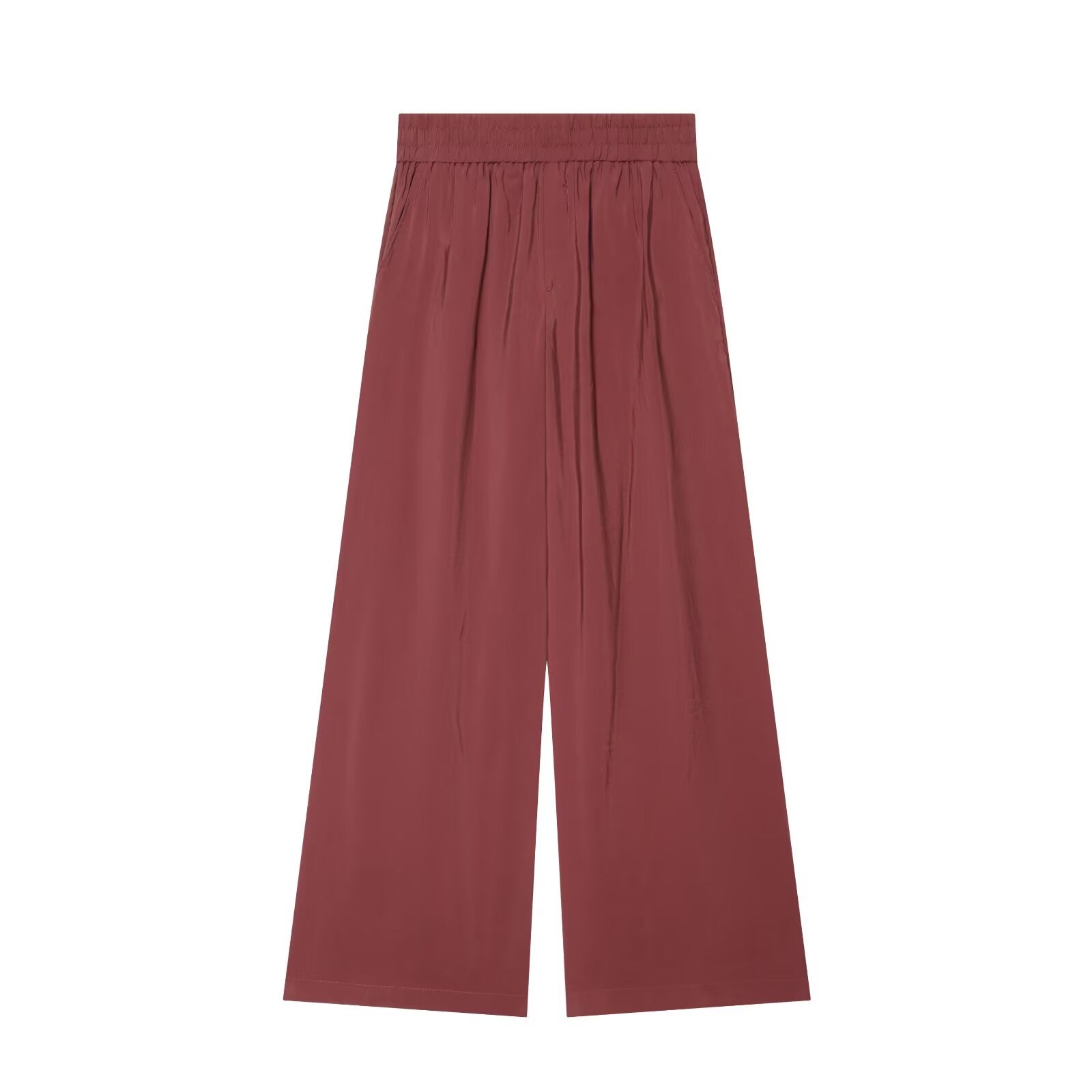 suit Women's 2 pieces knot decoration draped top+wide leg pants