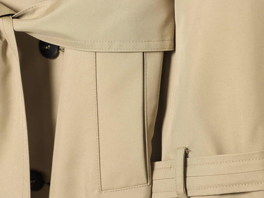 Women's loose long style double breasted windbreaker Coat