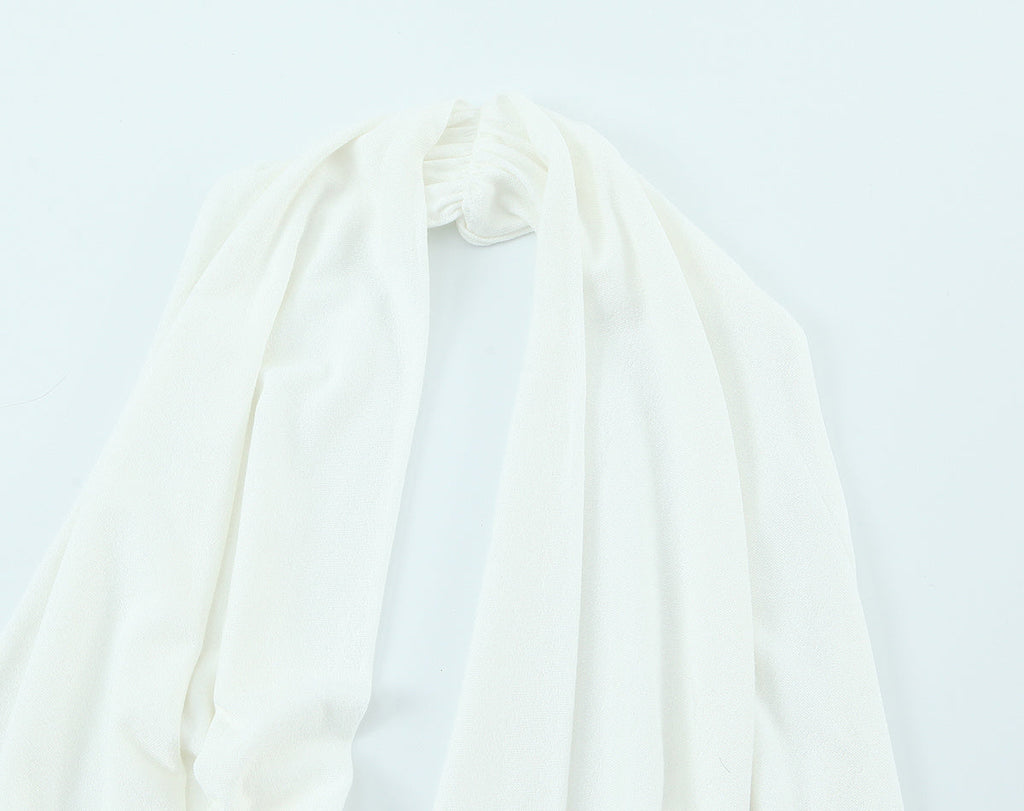 Women's pleated Hanging neck collar top