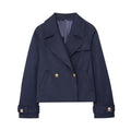Women's new fashion casual double breasted short lapel Coat