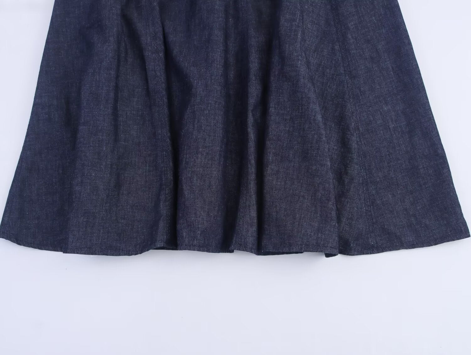 Women's new fashion sleeveless round neck denim Midi dress