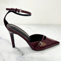 Women's New Fashion Joker Patent Leather Pointed Baotou Empty Shallow T-string High Heels.