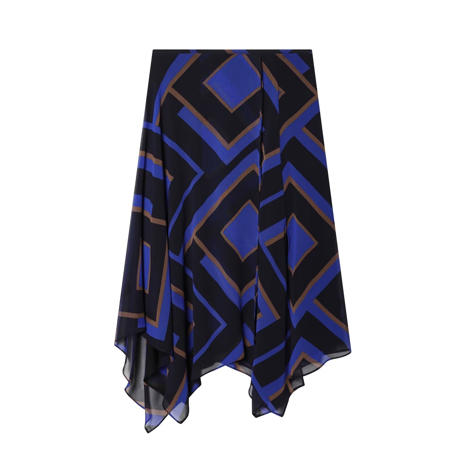 2026 Women's printed asymmetrical MIDI skirt