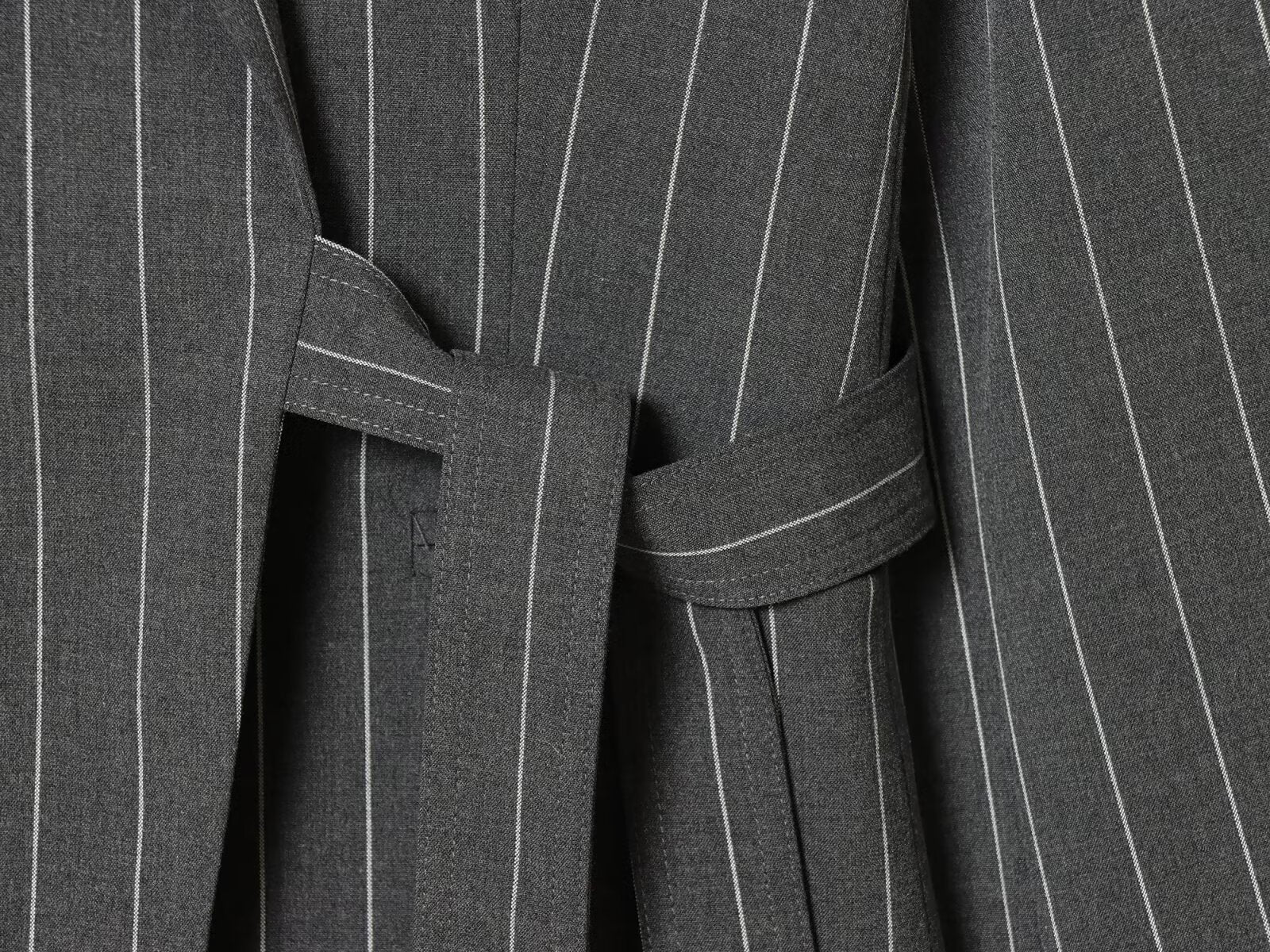 suit Women's 2 pieces wrap style lace up striped Blazer Coat +Pants