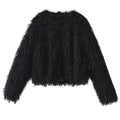 Women's metal Edge decorative short O Neck Coat
