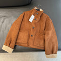Women's warm stand collar double-sided wear jacket Coat
