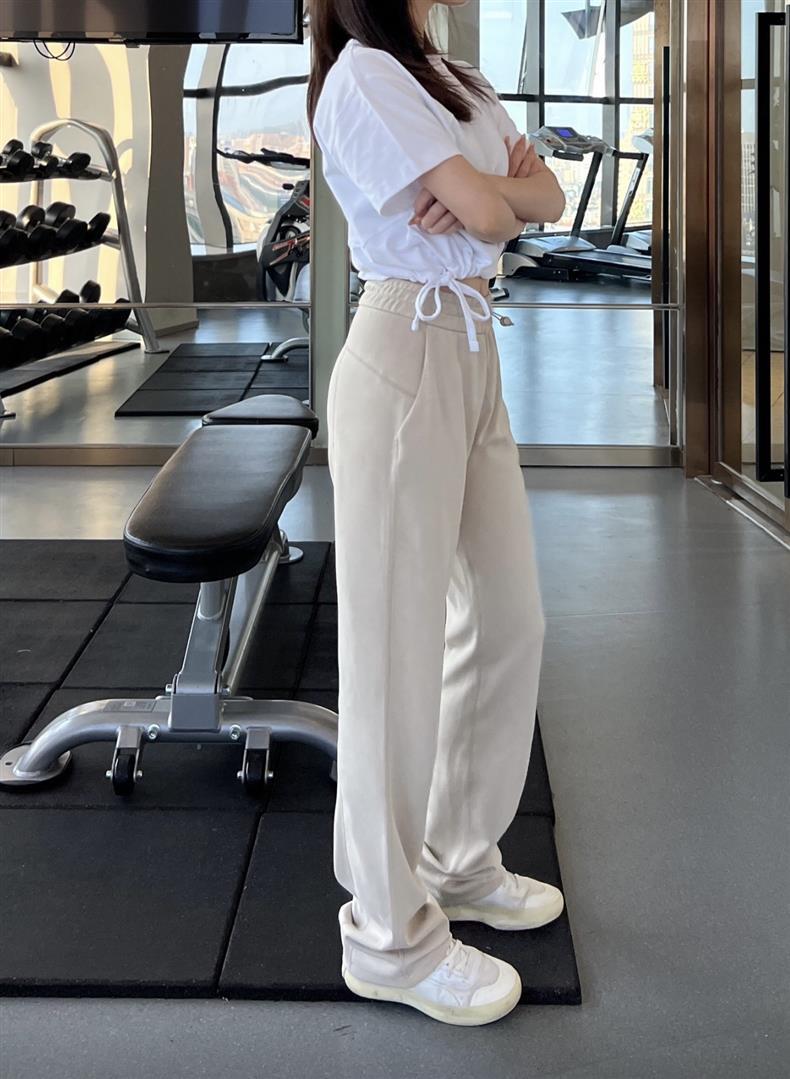 LU women's new high waist drape loose casual sports micro-pants.