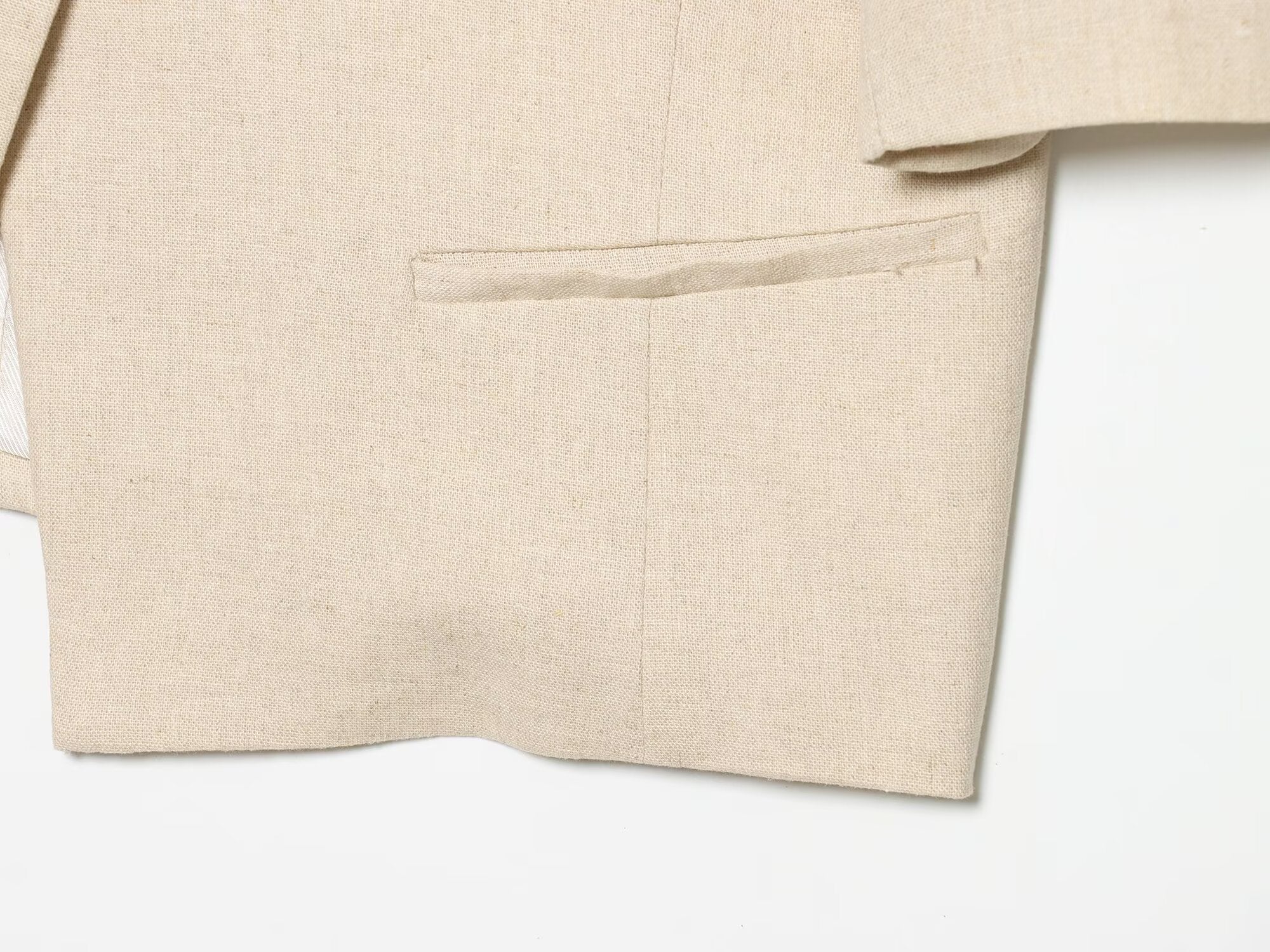Women's short sleeved linen blend Blazer Coat