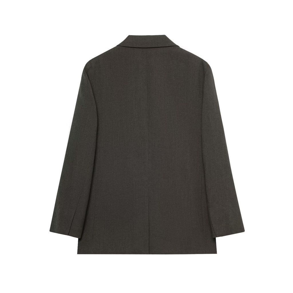 Women's new fashion loose single breasted blended suit jacket