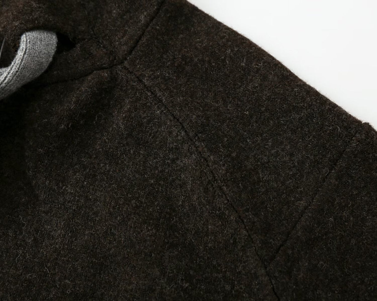 Women's bow decoration hooded knitted Coat