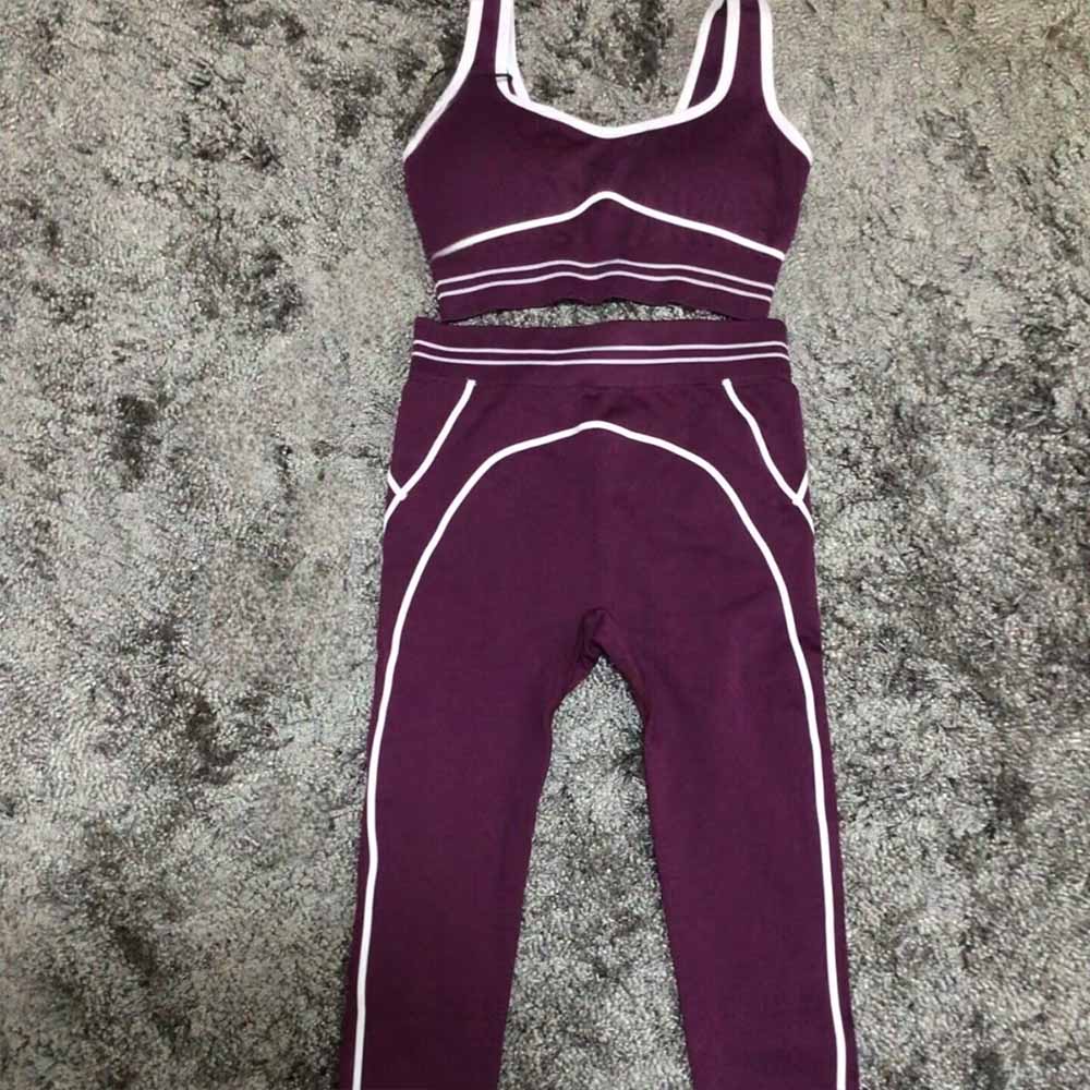 Women's new fashion high elastic speed dry bra pants yoga suit