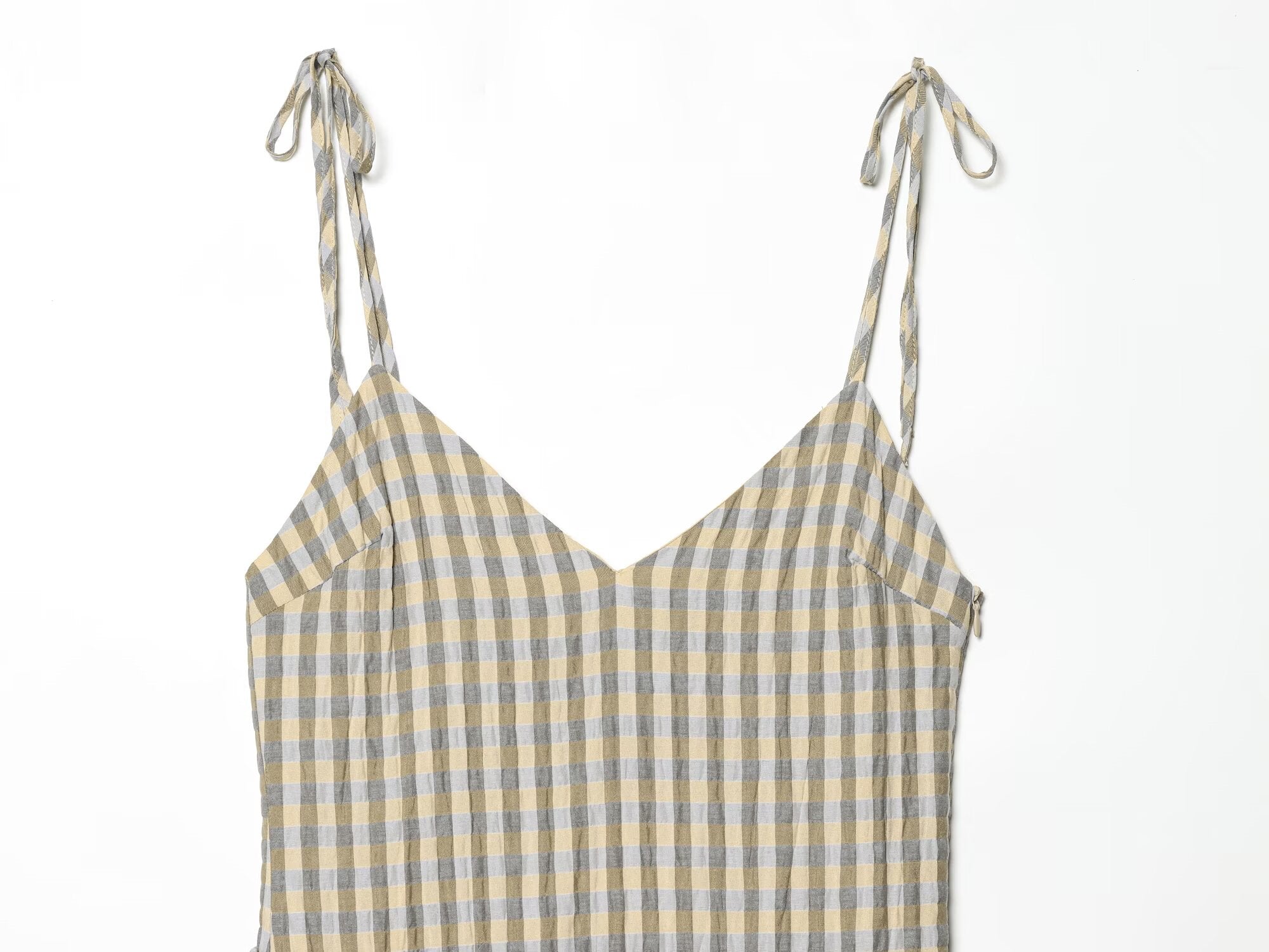 Women's layered decorative plaid suspender dress