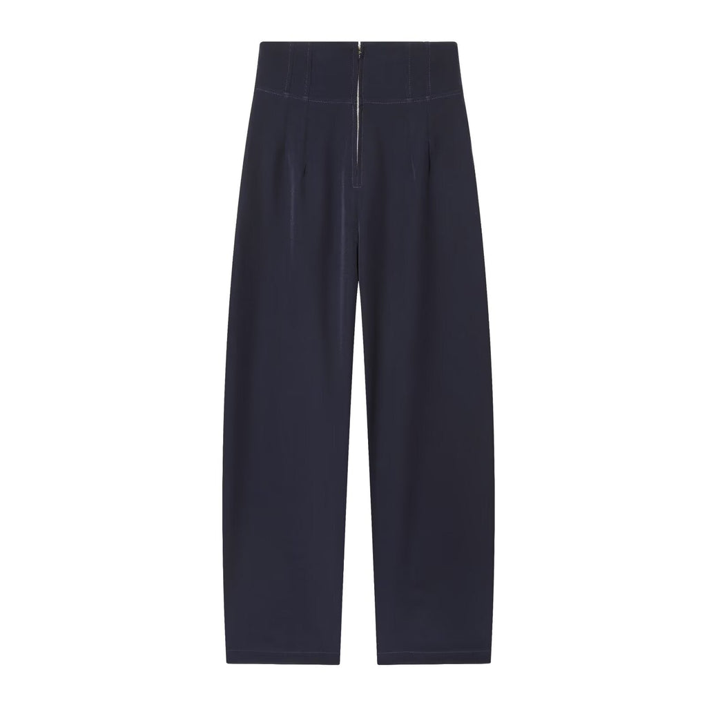 Women's comfortable loose high waisted zipper pants