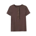 Women's new fashion buckle decoration short sleeved T-shirt top