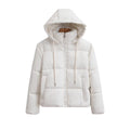 Women's hooded Faux Leather cotton jacket Coat