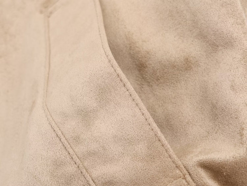 Women's new fashion anti suede effect stand collar jacket Coat