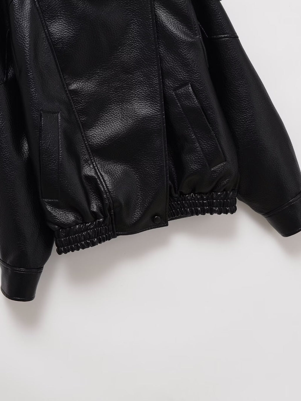 Women's casual stand collar Faux Leather jacket Coat