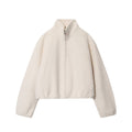 Women's new fashion short stand collar fur Woolen jacket Coat