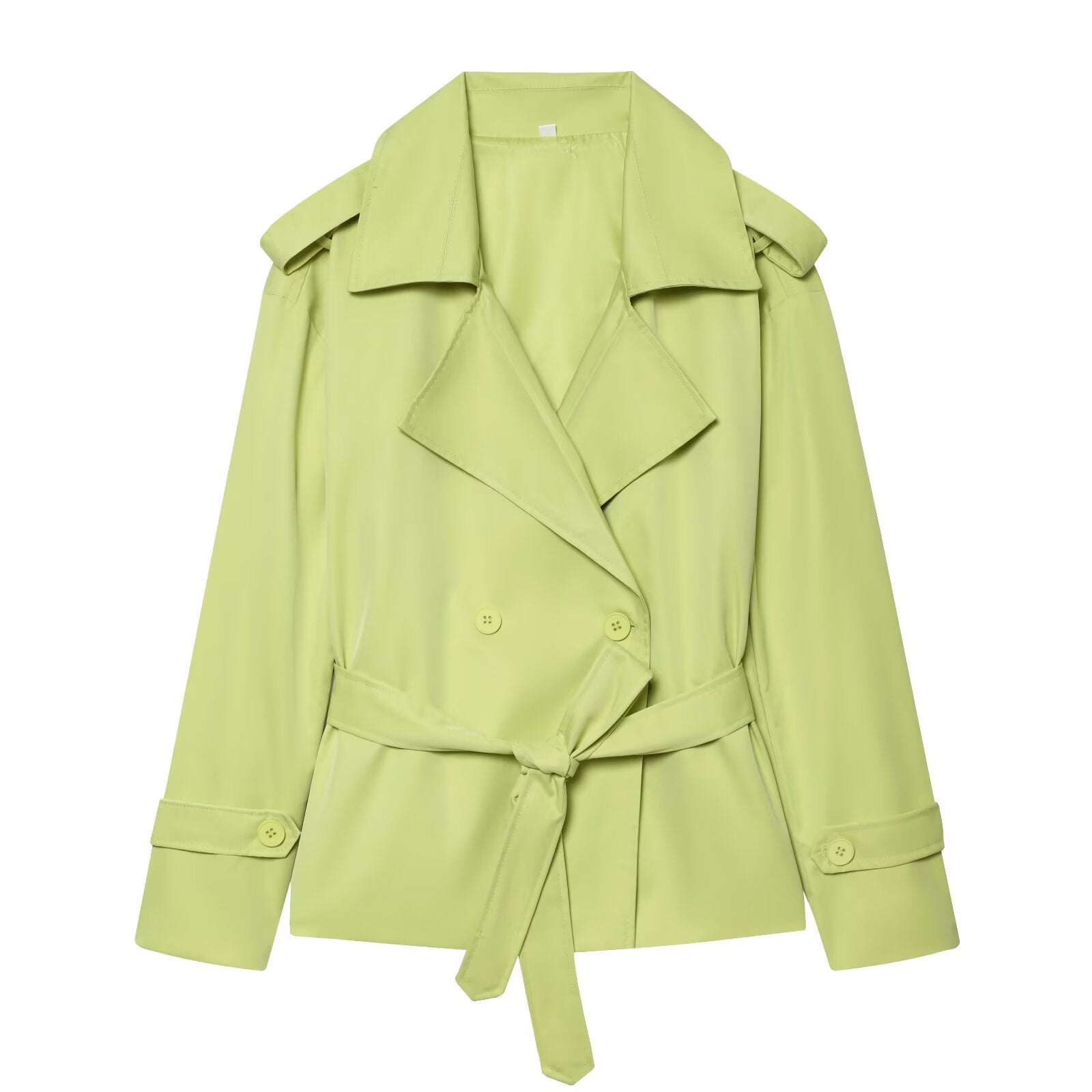 Women's with Belt short double breasted windbreaker Coat