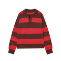 Women's soft texture striped knitted polo shirt