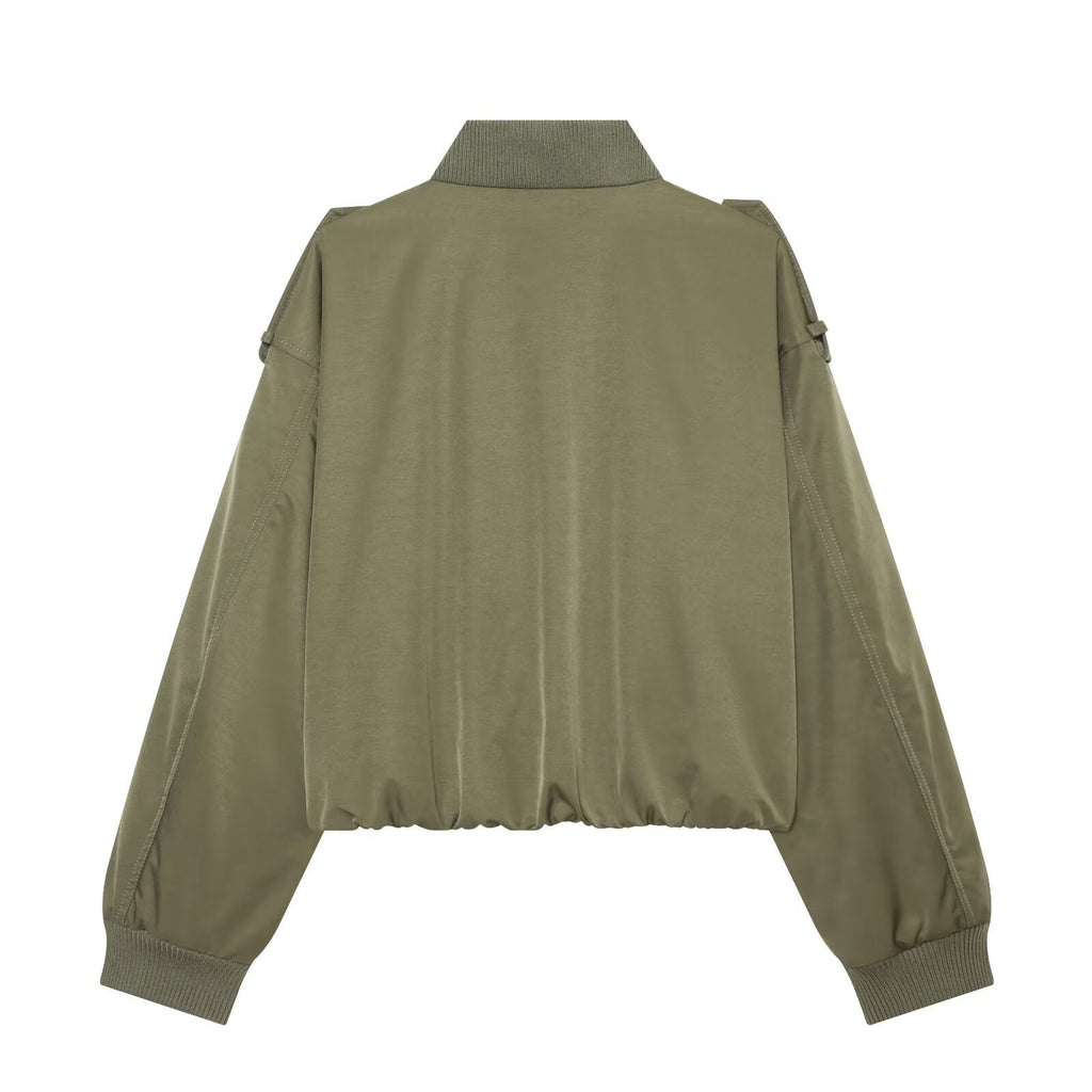 Women's trip strap decoration pilot jacket Coat