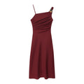 Women's linen asymmetrical MIDI dress