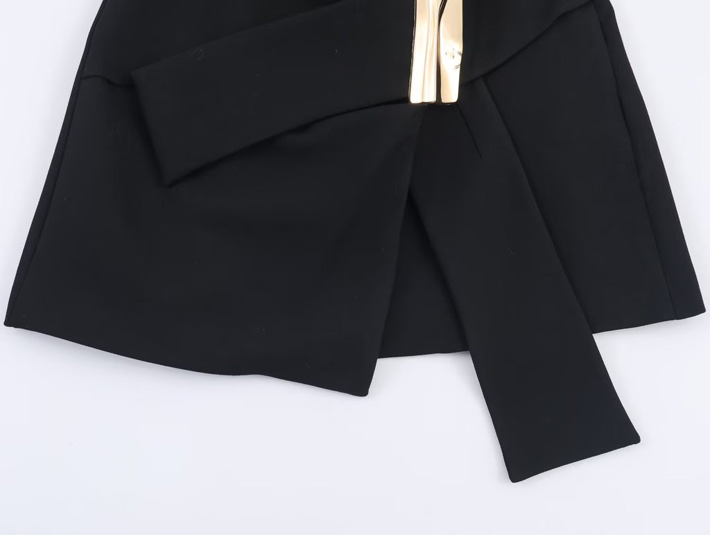 suit Women's 2 pieces Metal buckle decoration Blazer Coat +Pants