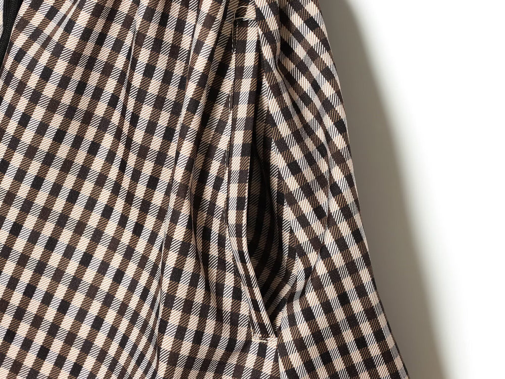 Women's with drawstring plaid windbreaker Coat