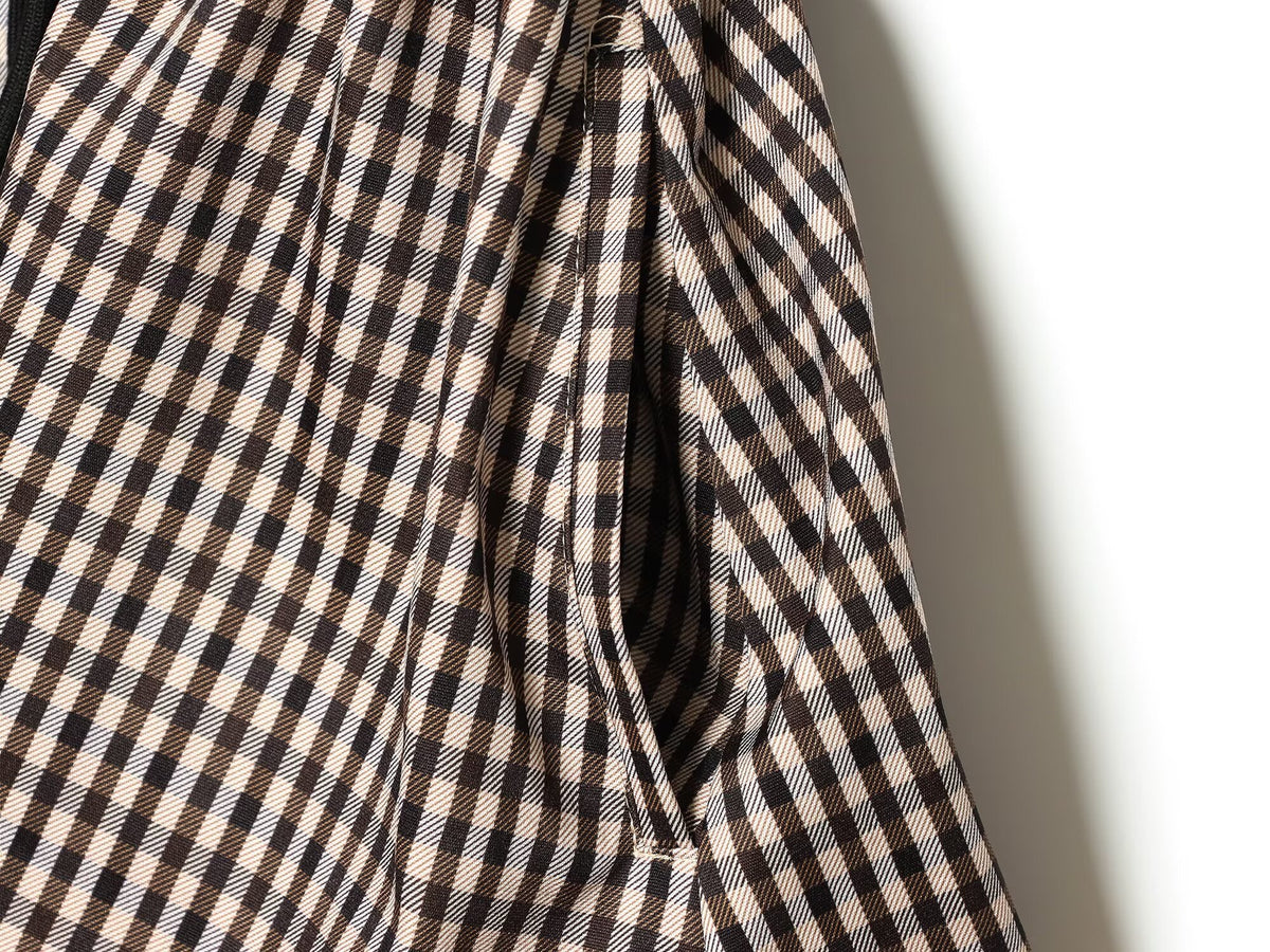 Women's with drawstring plaid windbreaker Coat