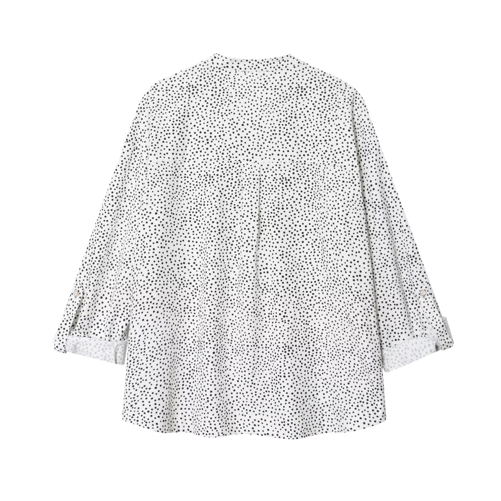 Women's new fashion adjustable design long sleeved polka dot shirt