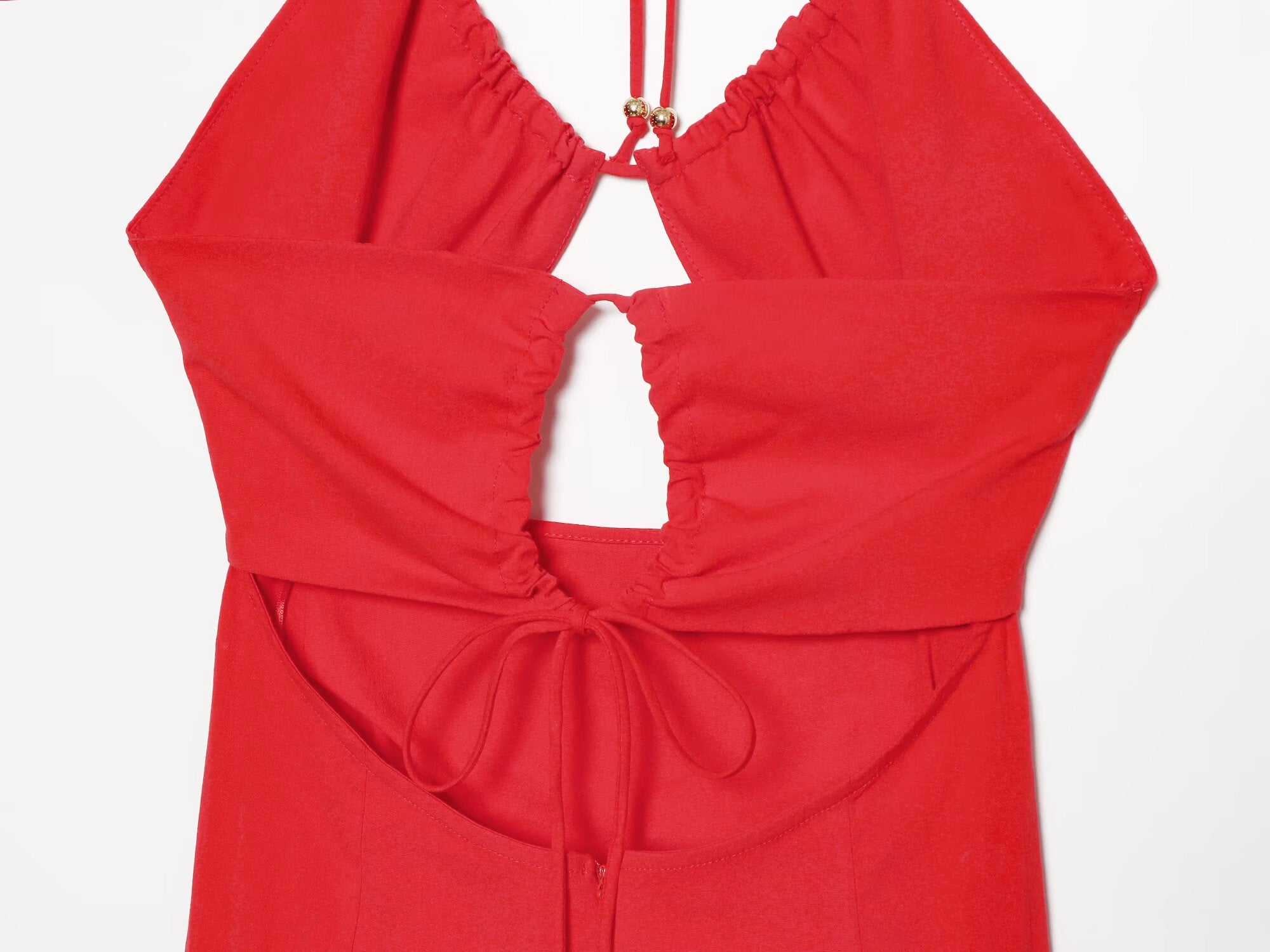 Women's straight pleated halter neck dress