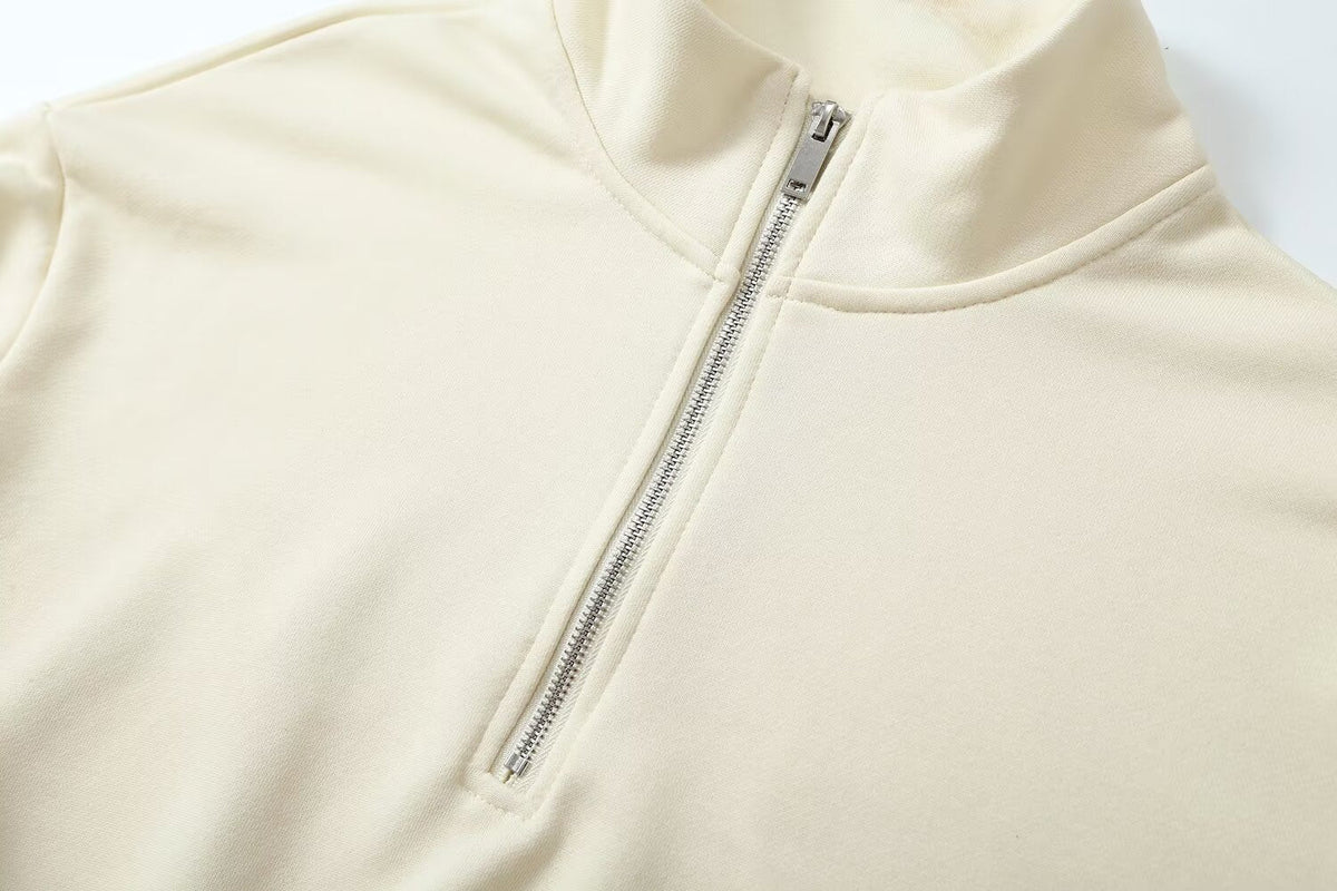 Women's casual versatile zipper sweatshirt