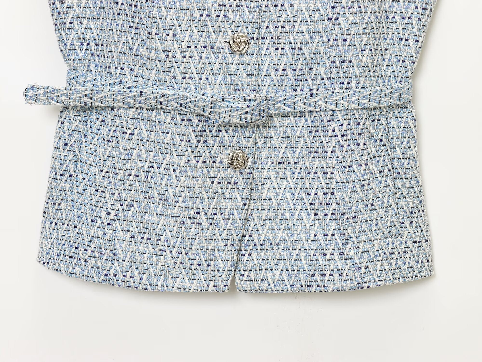 Women's with Belt bead decoration textured vest